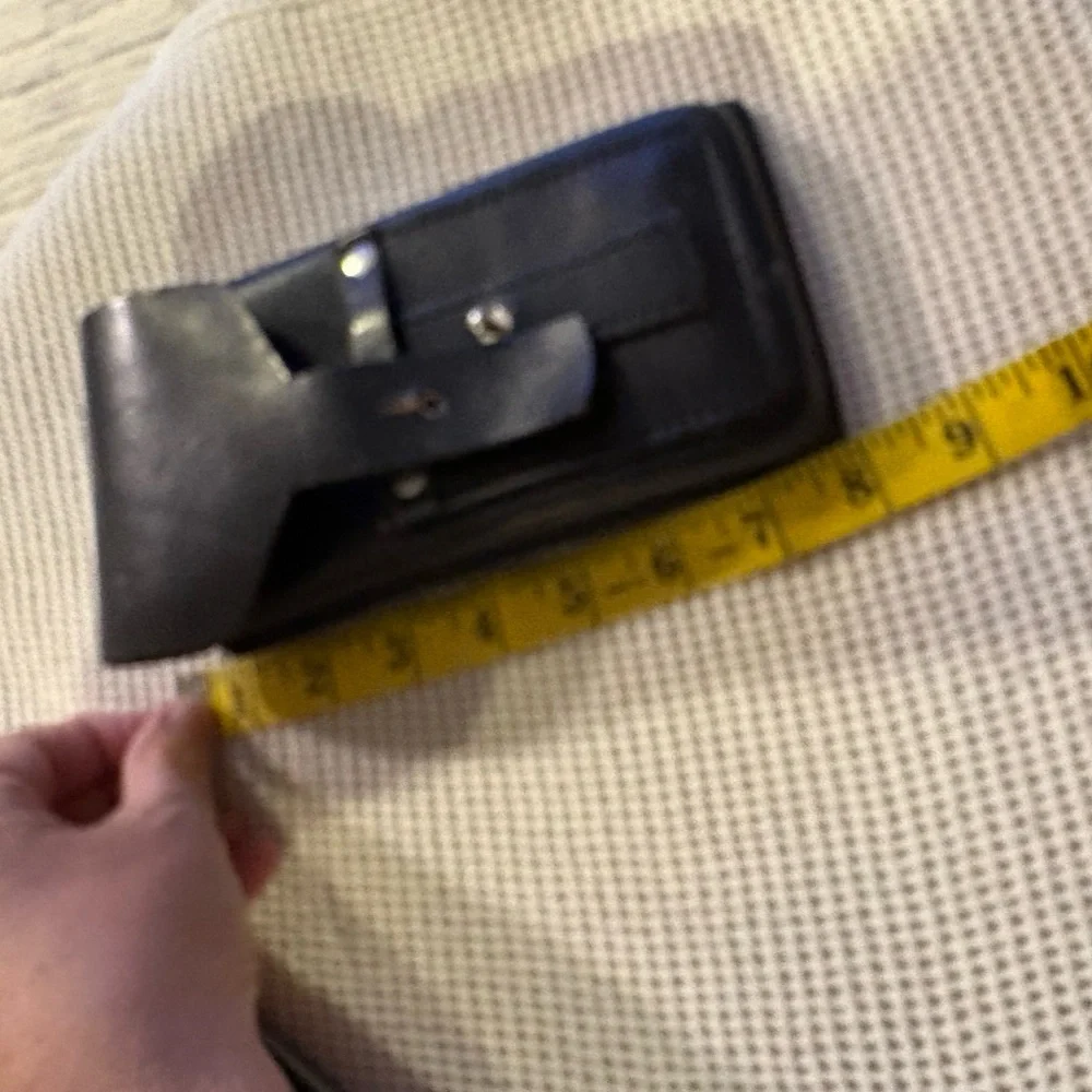 HANDMADE cowhide Black Leather cell phone case. Easily slides on belt. Unused.
